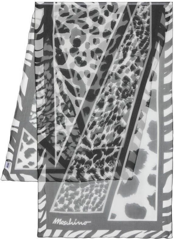 Moschino Sjaal met luipaardprint Zwart