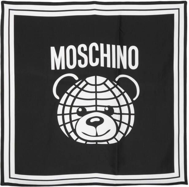 Moschino Sjaal met teddybeerprint Zwart