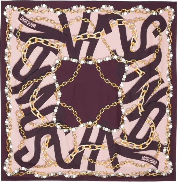 Moschino Sjaal met kettingprint Paars