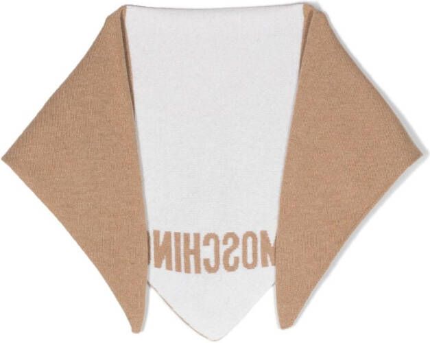 Moschino Sjaal met logo intarsia Bruin