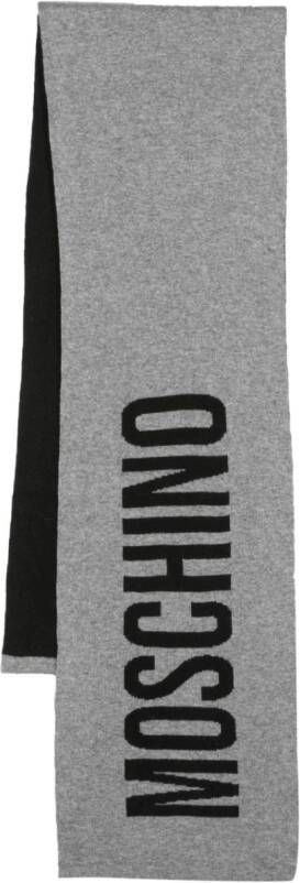 Moschino Sjaal met logo-jacquard Grijs
