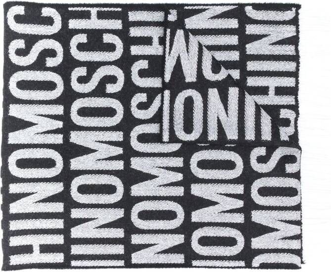 Moschino Sjaal met logo Zwart
