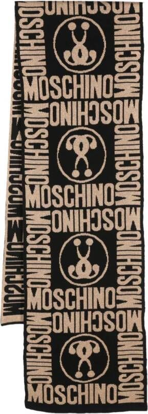 Moschino Sjaal met logo Zwart