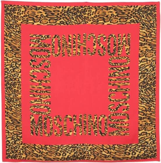 Moschino Sjaal met luipaardprint Rood