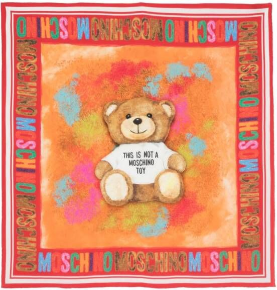Moschino Sjaal met teddybeerprint Oranje