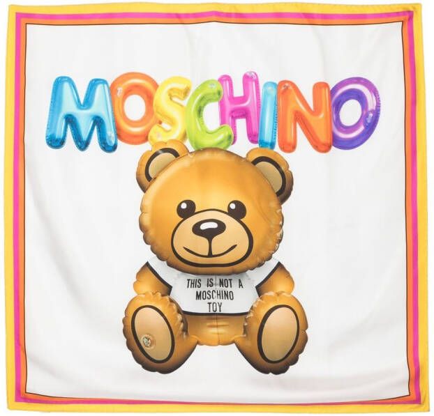 Moschino Sjaal met teddybeerprint Wit