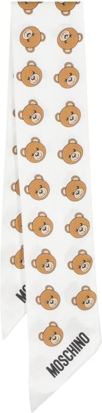 Moschino Sjaal met teddybeerprint Wit