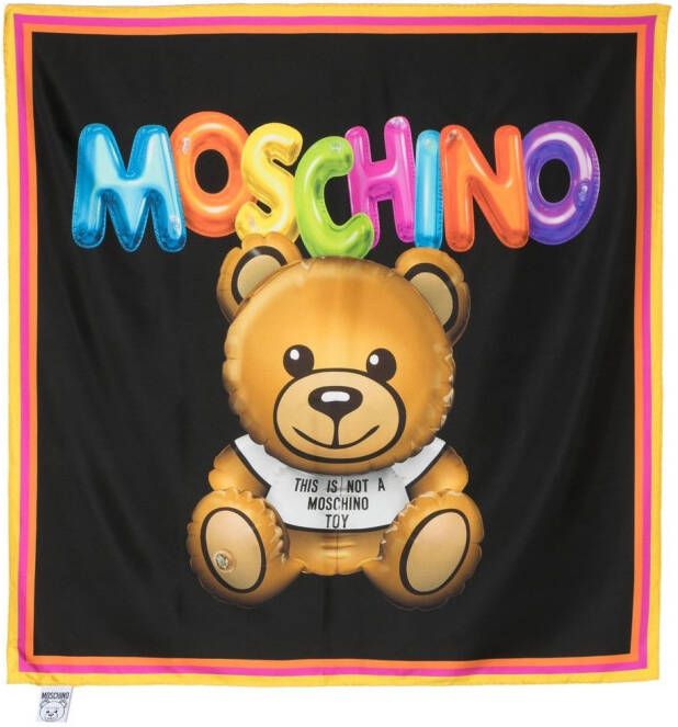 Moschino Sjaal met teddybeerprint Zwart