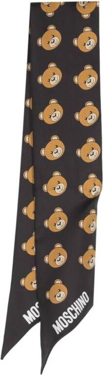 Moschino Sjaal met teddybeerprint Zwart