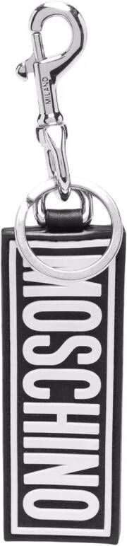 Moschino Sleutelhanger met logoprint Zwart