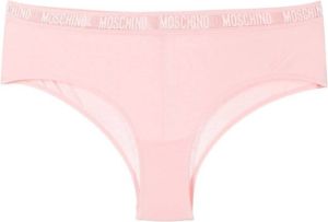Moschino Slip met logo tailleband Roze