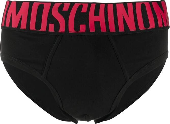 Moschino Slip met logo tailleband Zwart