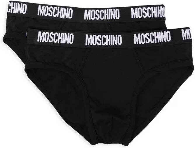 Moschino Slip met logo tailleband Zwart