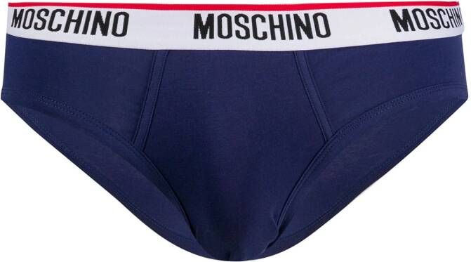 Moschino Slip met logoband Blauw