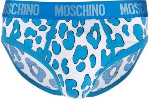 Moschino Slip met luipaardprint Blauw