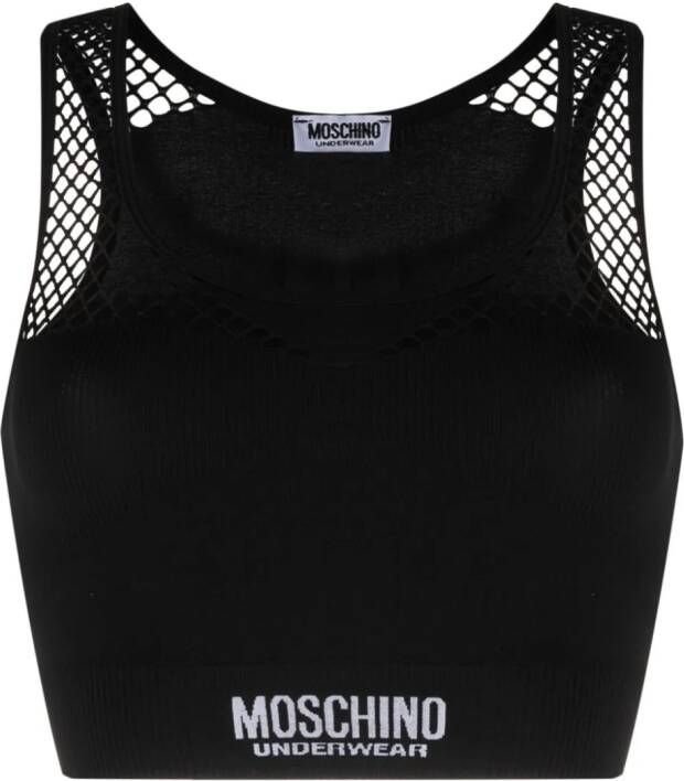 Moschino Sport-bh met logoband Zwart