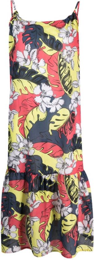 Moschino Strandjurk met tropische print Geel