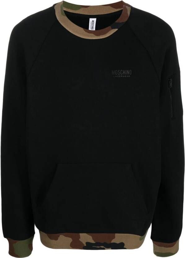 Moschino Sweater met camouflageprint Zwart