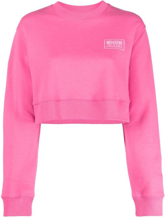 MOSCHINO JEANS Sweater met geborduurd logo Roze