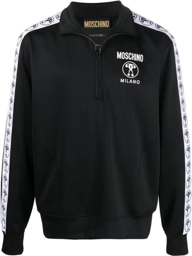 Moschino Sweater met halve rits Zwart