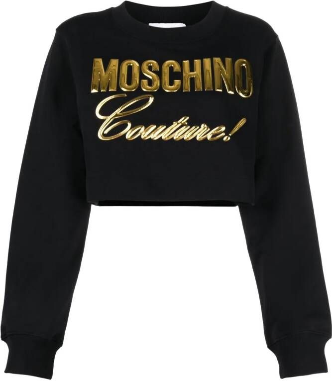 Moschino Sweater met logo-reliëf Zwart