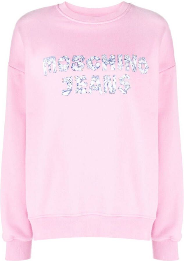 MOSCHINO JEANS Sweater met logoprint Roze