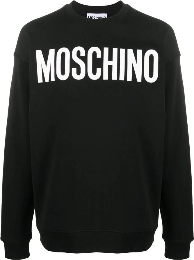 Moschino Sweater met logoprint heren katoen 44 Zwart