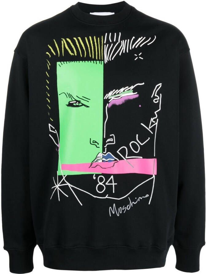 Moschino Sweater met print Zwart