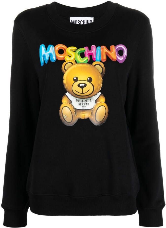 Moschino Sweater met teddybeerprint Zwart