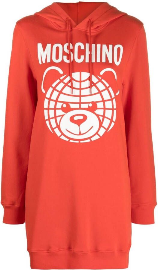 Moschino Sweaterjurk met logoprint Rood