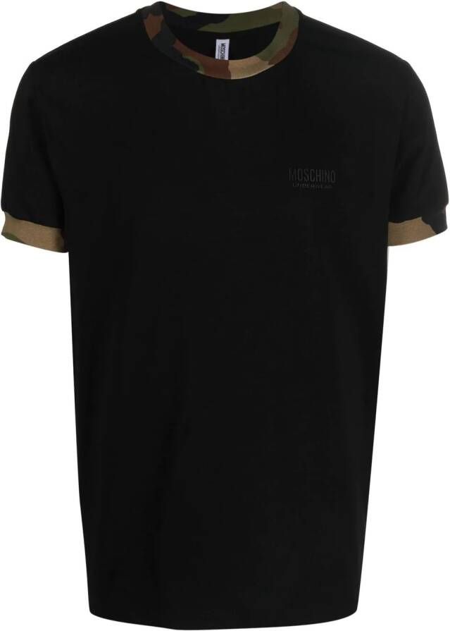 Moschino T-shirt met camouflageprint Zwart
