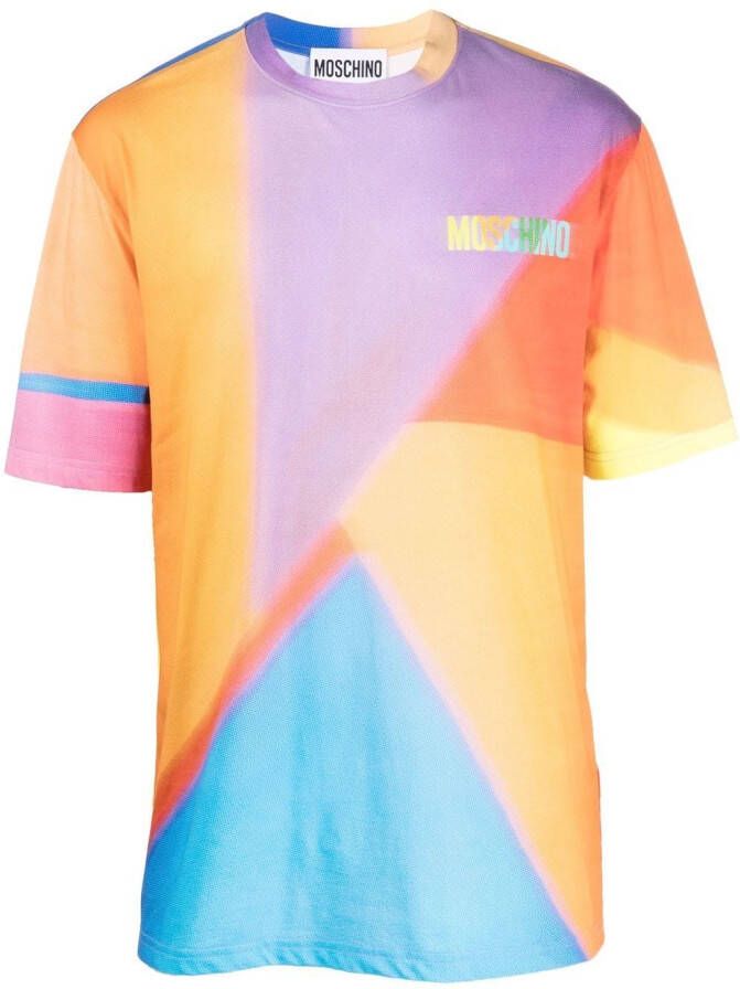 Moschino T-shirt met colourblocking Oranje