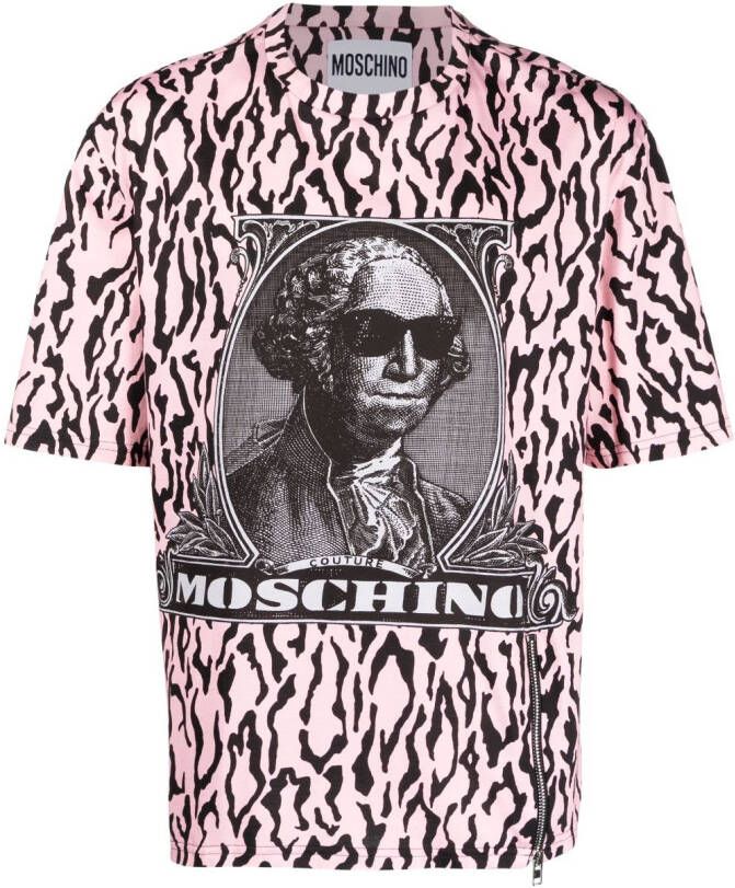Moschino T-shirt met dierenprint Roze