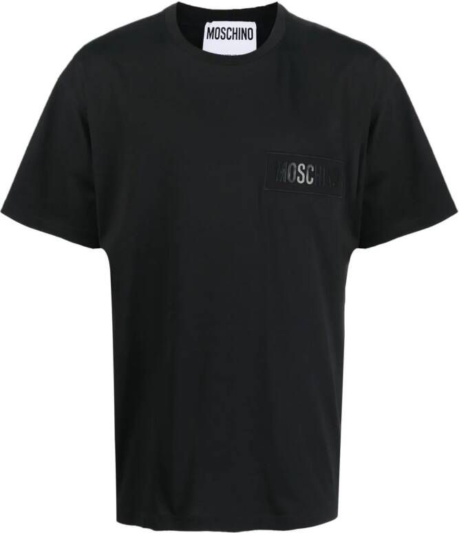 Moschino T-shirt met geborduurd logo Zwart