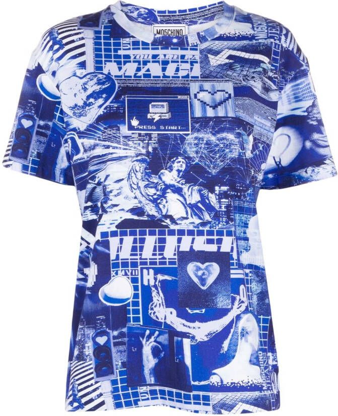 MOSCHINO JEANS T-shirt met grafische print Blauw