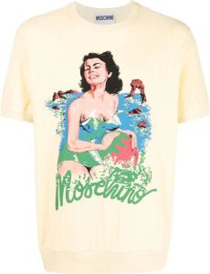 Moschino T-shirt met grafische print Geel