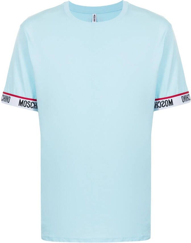 Moschino T-shirt met logo afwerking Blauw