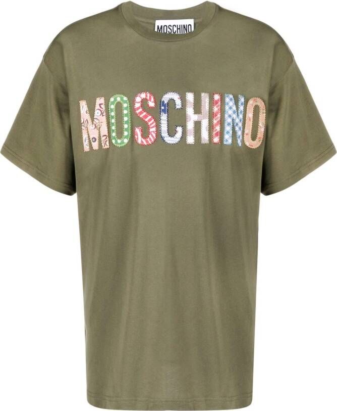 Moschino T-shirt met logo-applicatie Groen
