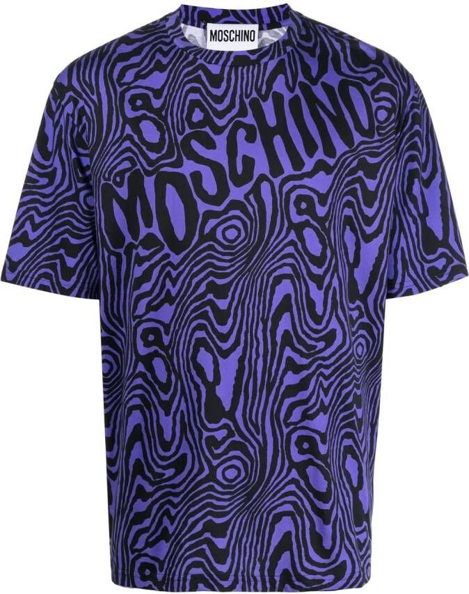 Moschino T-shirt met logo Paars