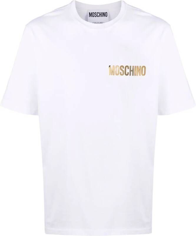 Moschino T-shirt met logo-reliëf Wit