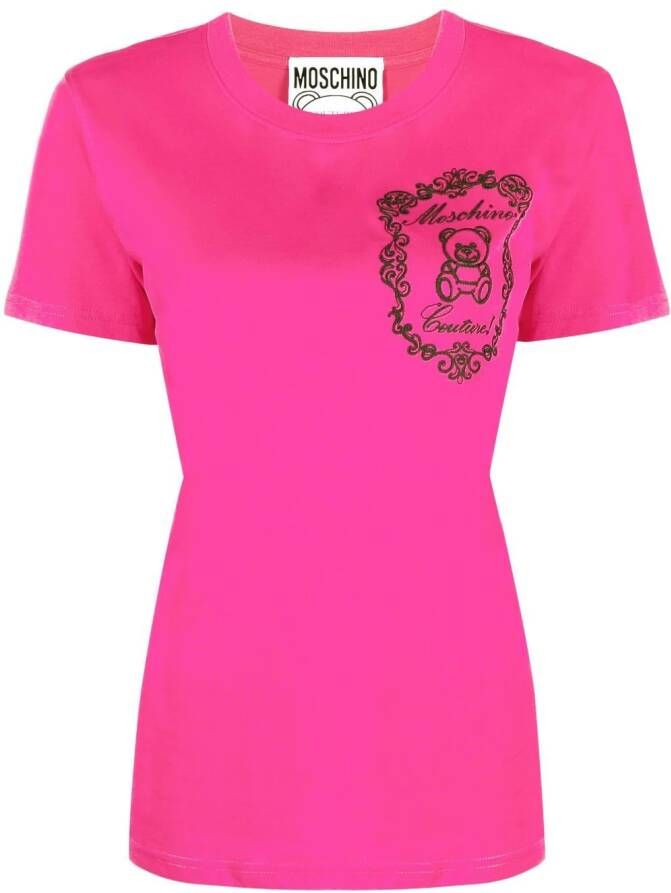 Moschino T-shirt met logo Roze