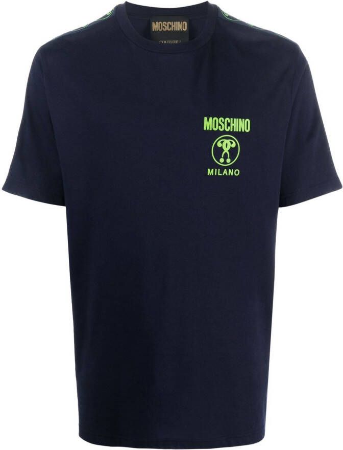 Moschino T-shirt met logoband Blauw
