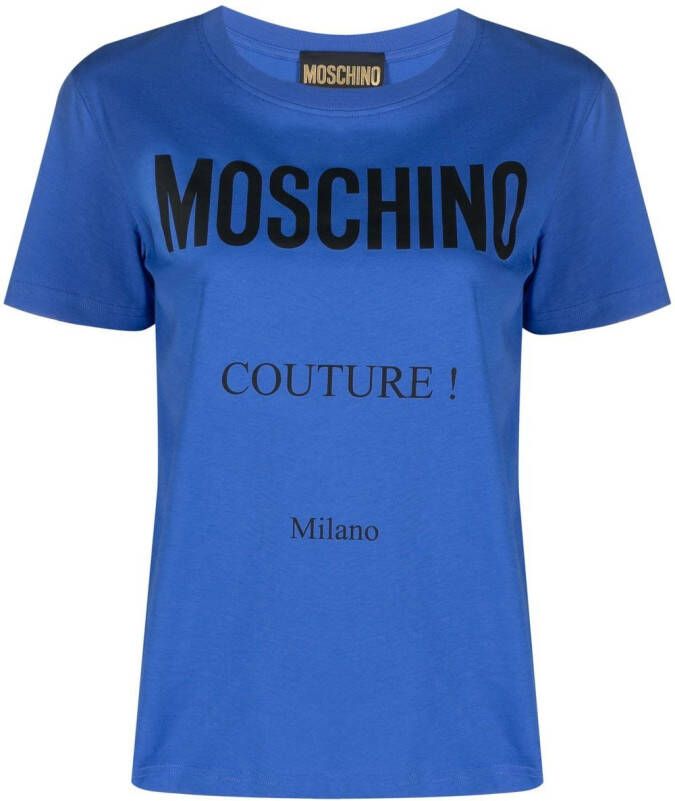 Moschino T-shirt met logoprint Blauw