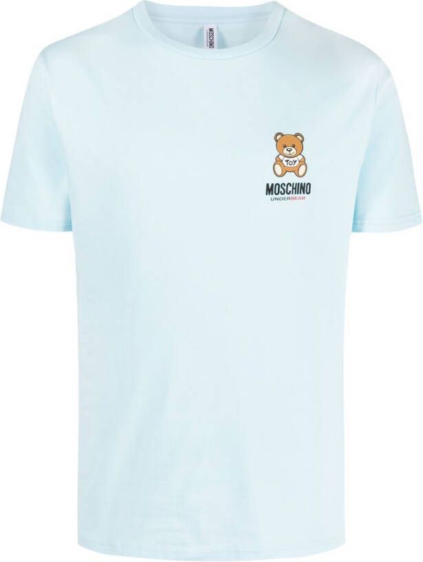 Moschino T-shirt met logoprint Blauw