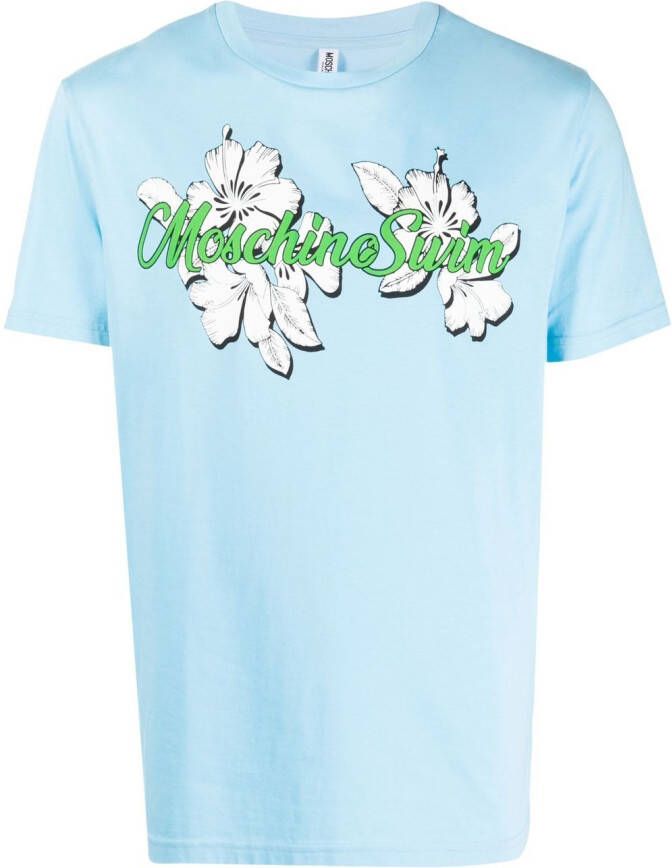 Moschino T-shirt met logoprint Blauw