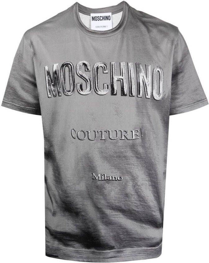 Moschino T-shirt met logoprint Grijs