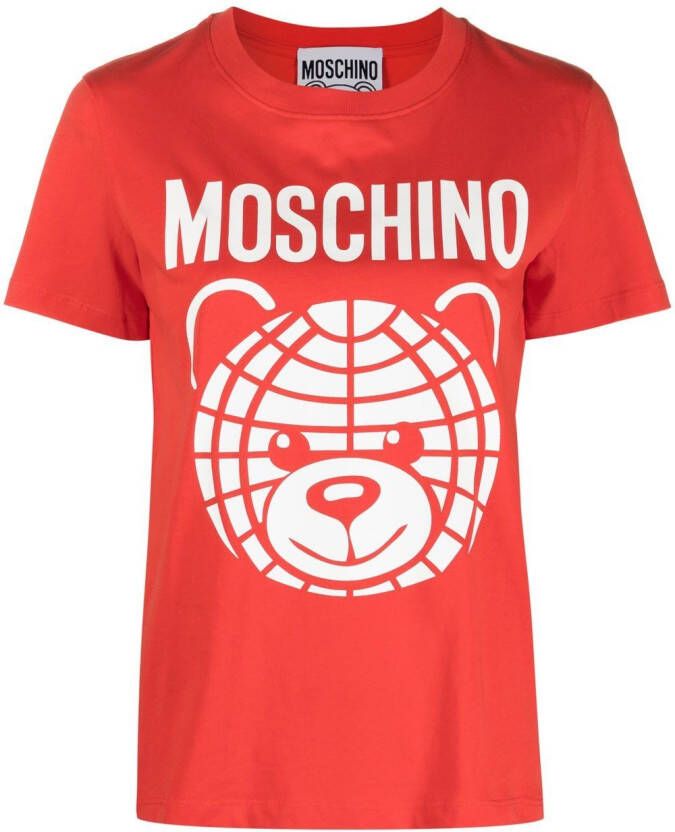 Moschino T-shirt met logoprint Rood