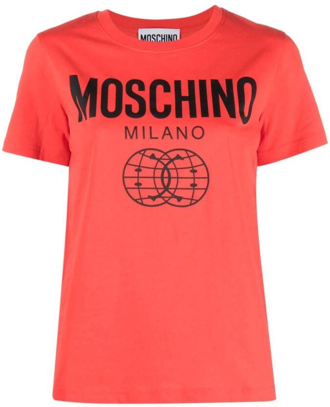 Moschino T-shirt met logoprint Rood