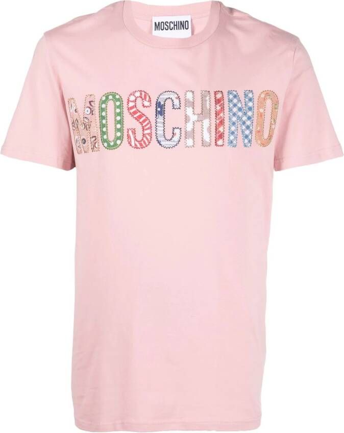 Moschino T-shirt met logoprint Roze