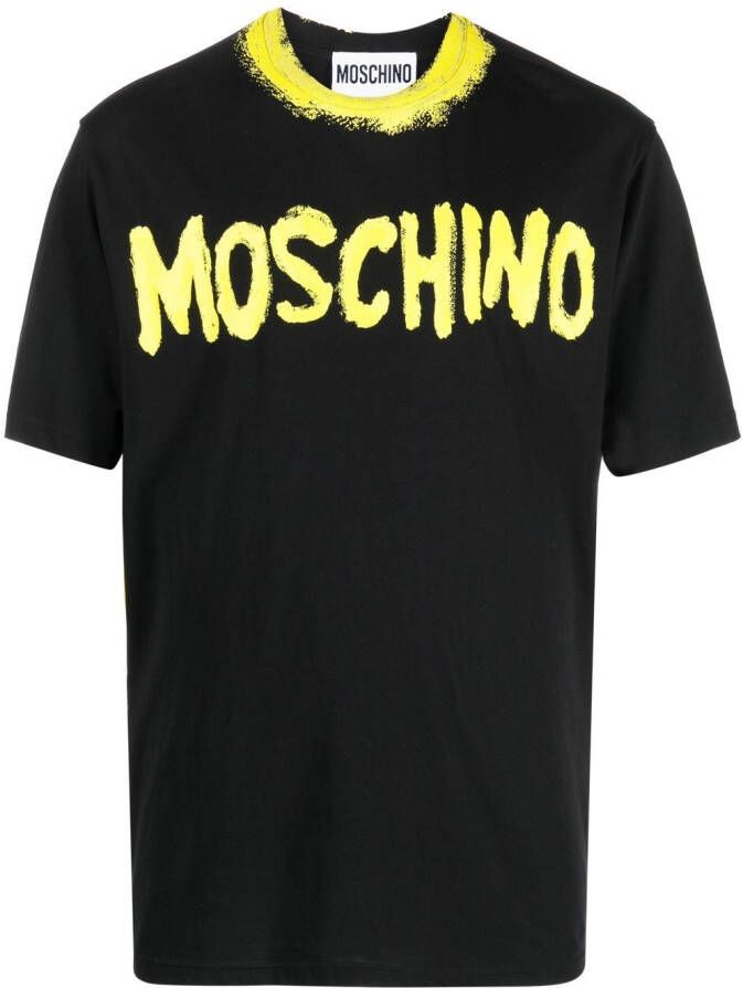 Moschino T-shirt met logoprint Zwart